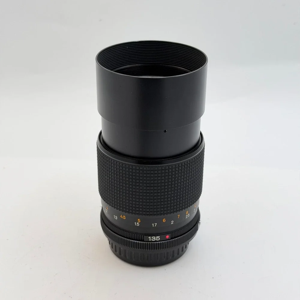 Konica Hexanon AR 135mm f3.2 Prime Lens with Case and Cap Made in Japan